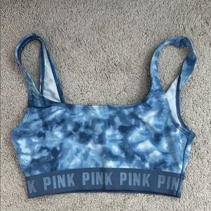 PINK Victoria's Secret Tie-Dye Blue Sports Bra